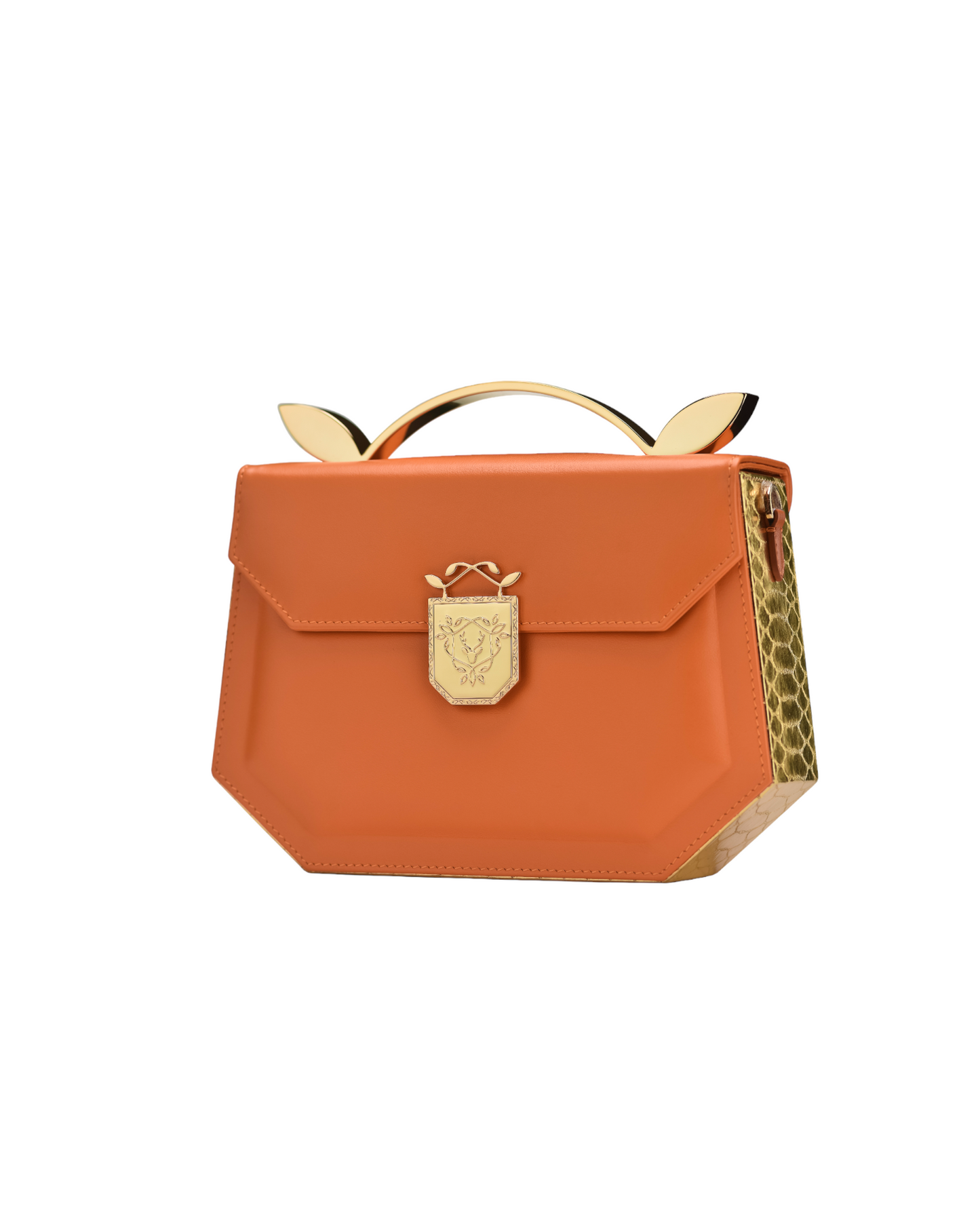 Rania Manasra Shoulder Leather Orange Bag