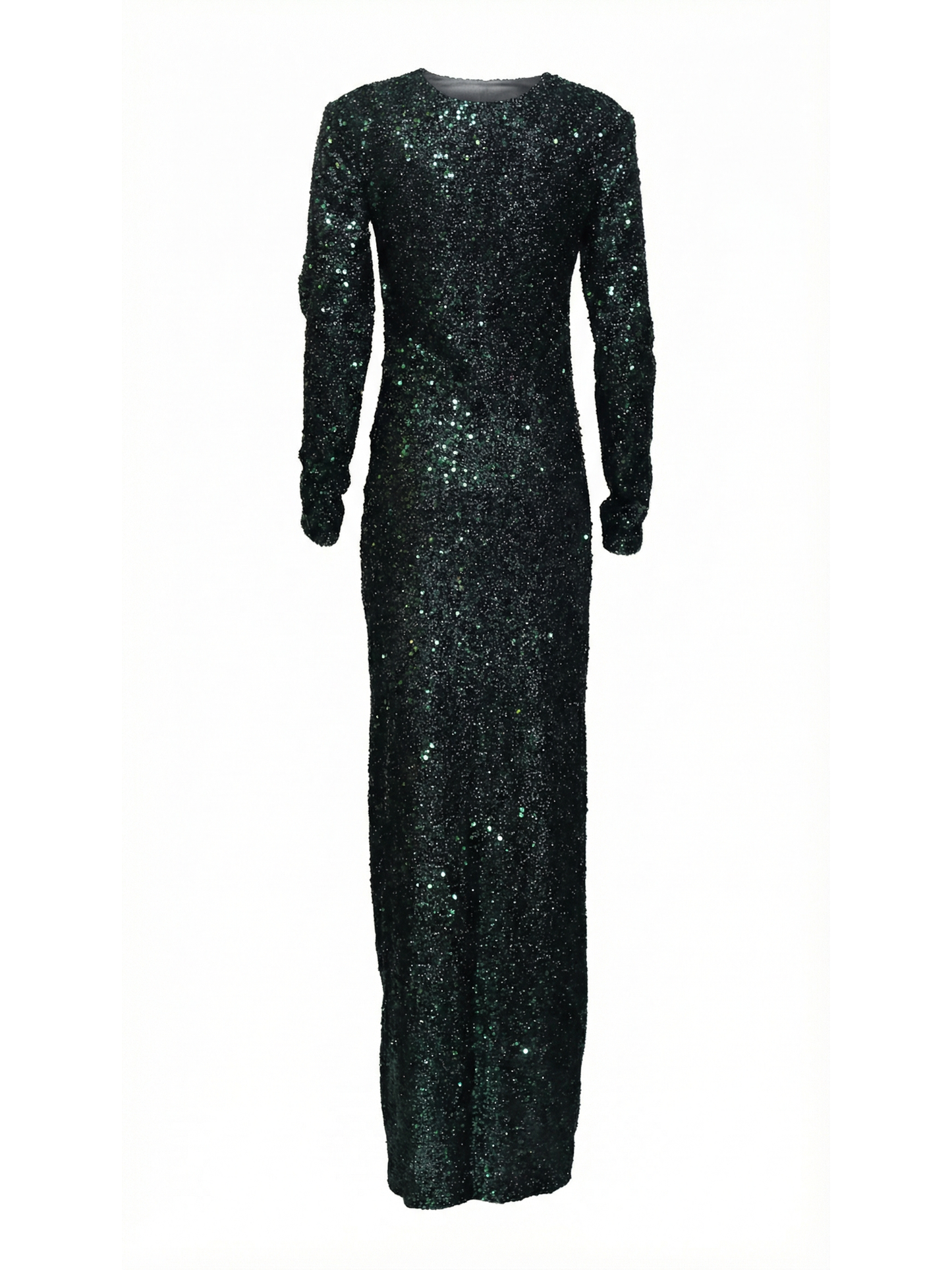 Rochelle Green Long Curvy Dress – Sequined Gown