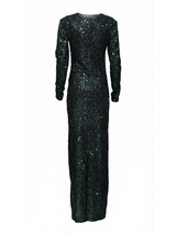 Rochelle Green Long Curvy Dress – Sequined Gown