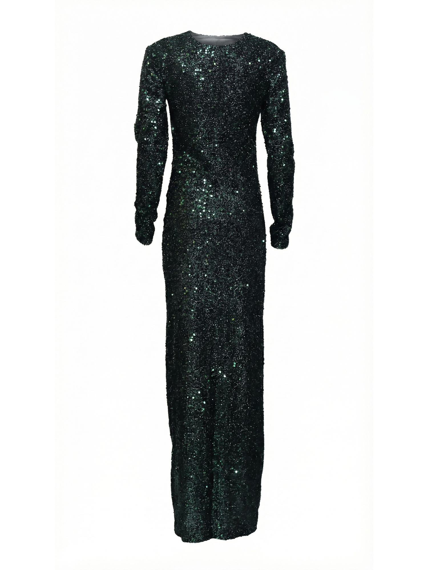Rochelle Green Long Curvy Dress – Sequined Gown