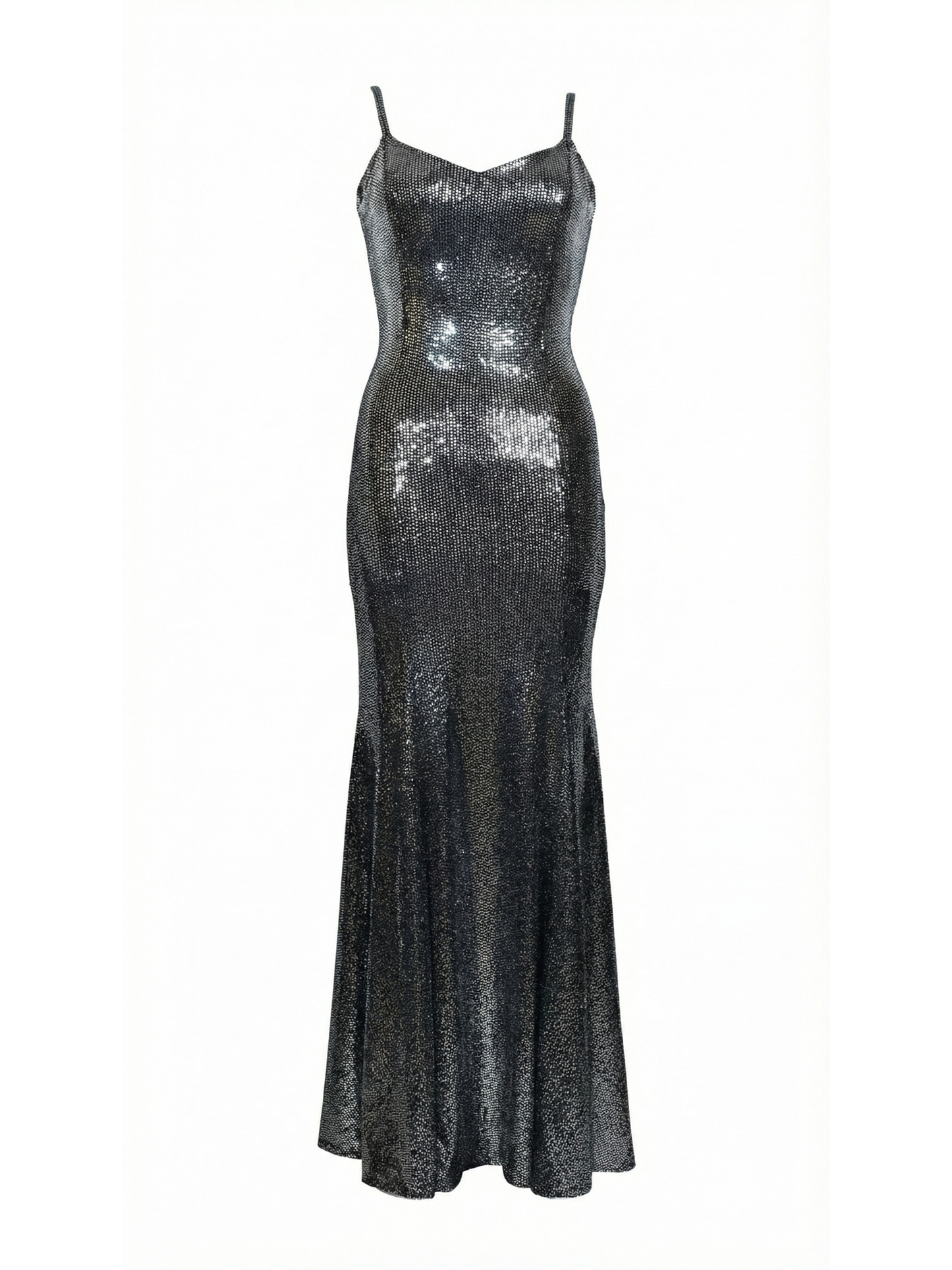 Glimmer Long Curvy Dress – Lycra Sequined Fabric