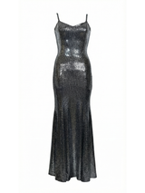 Glimmer Long Curvy Dress – Lycra Sequined Fabric