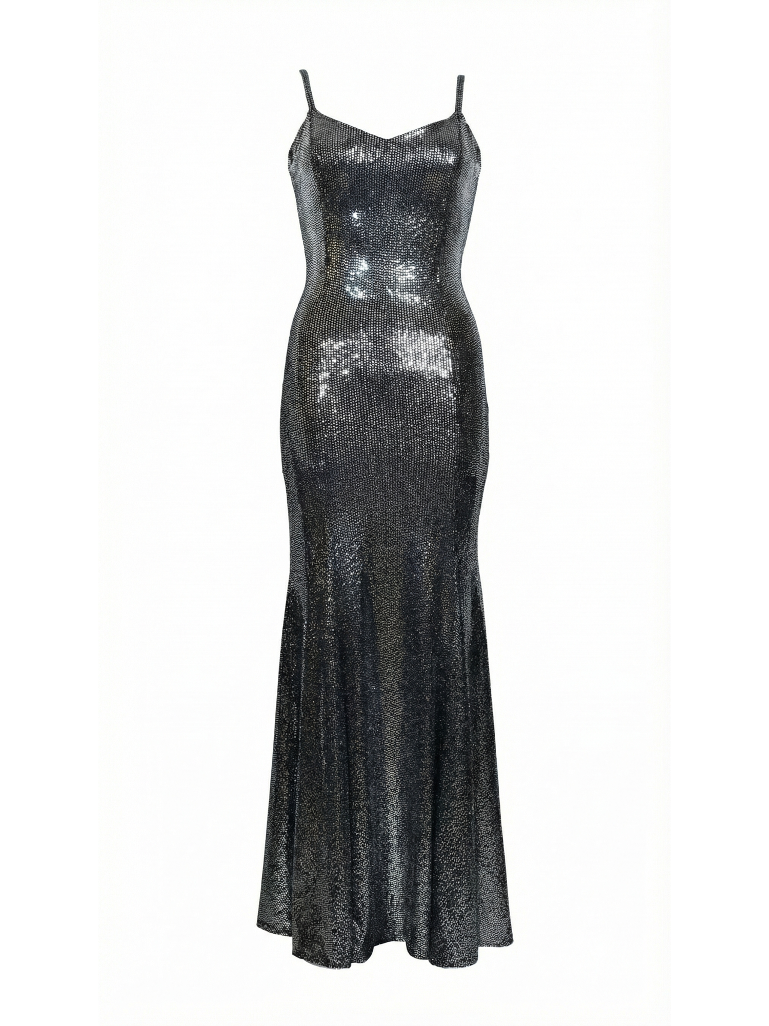 Glimmer Long Curvy Dress – Lycra Sequined Fabric