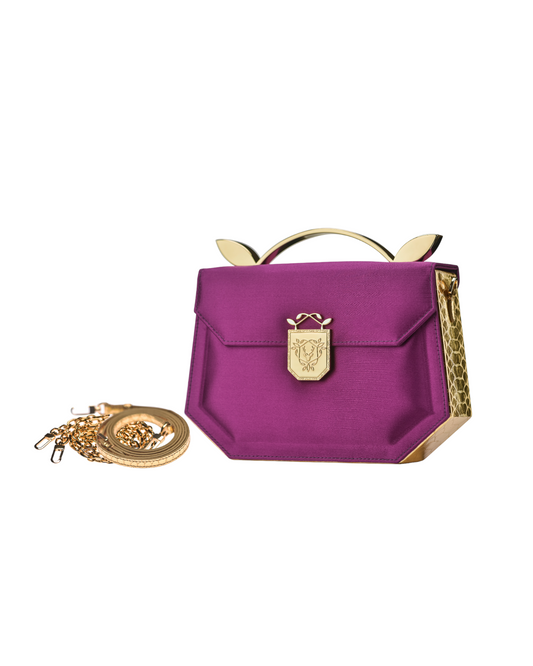 Rania Manasra Shoulder Satin Purple Bag