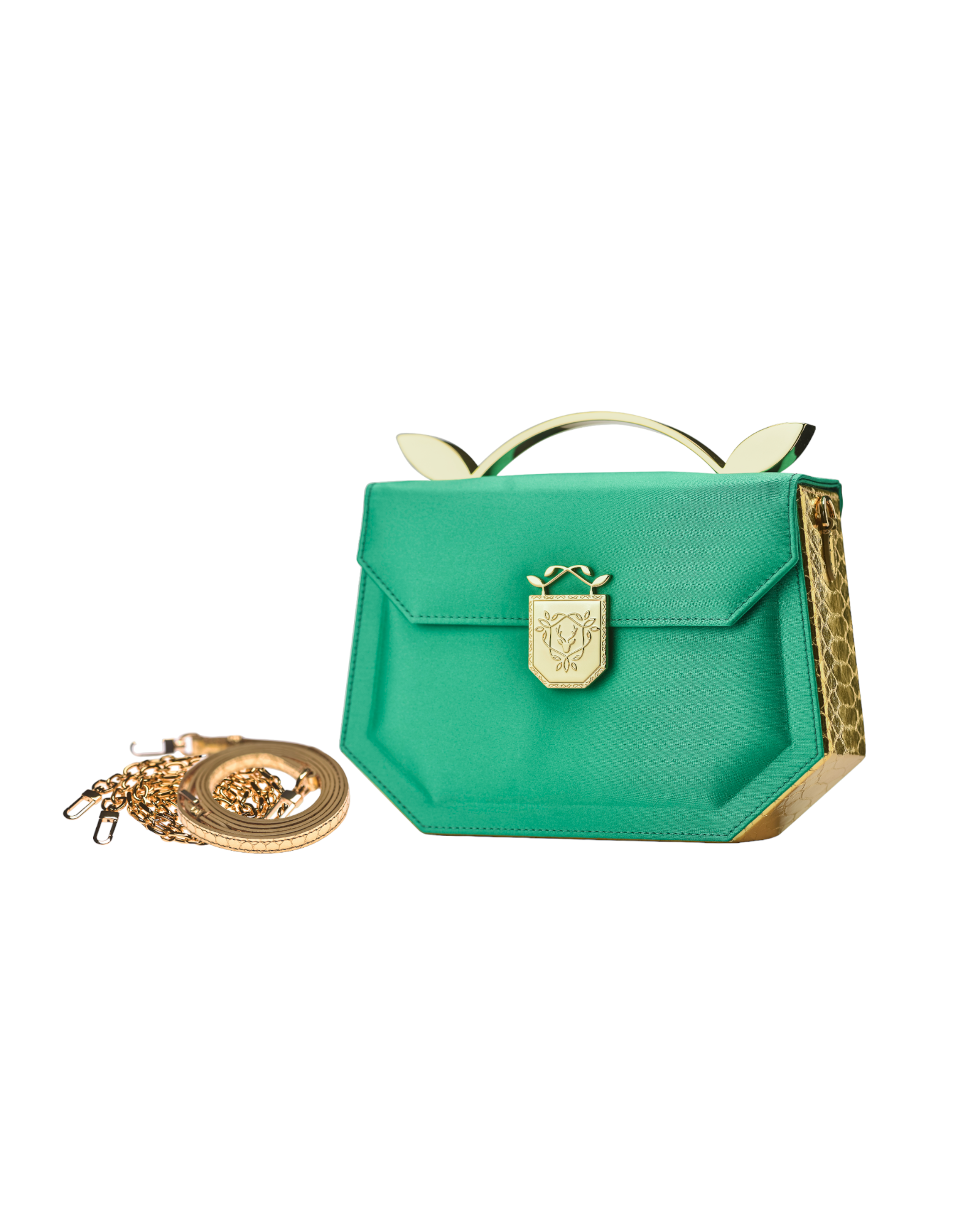 Rania Manasra Shoulder Satin Green Bag