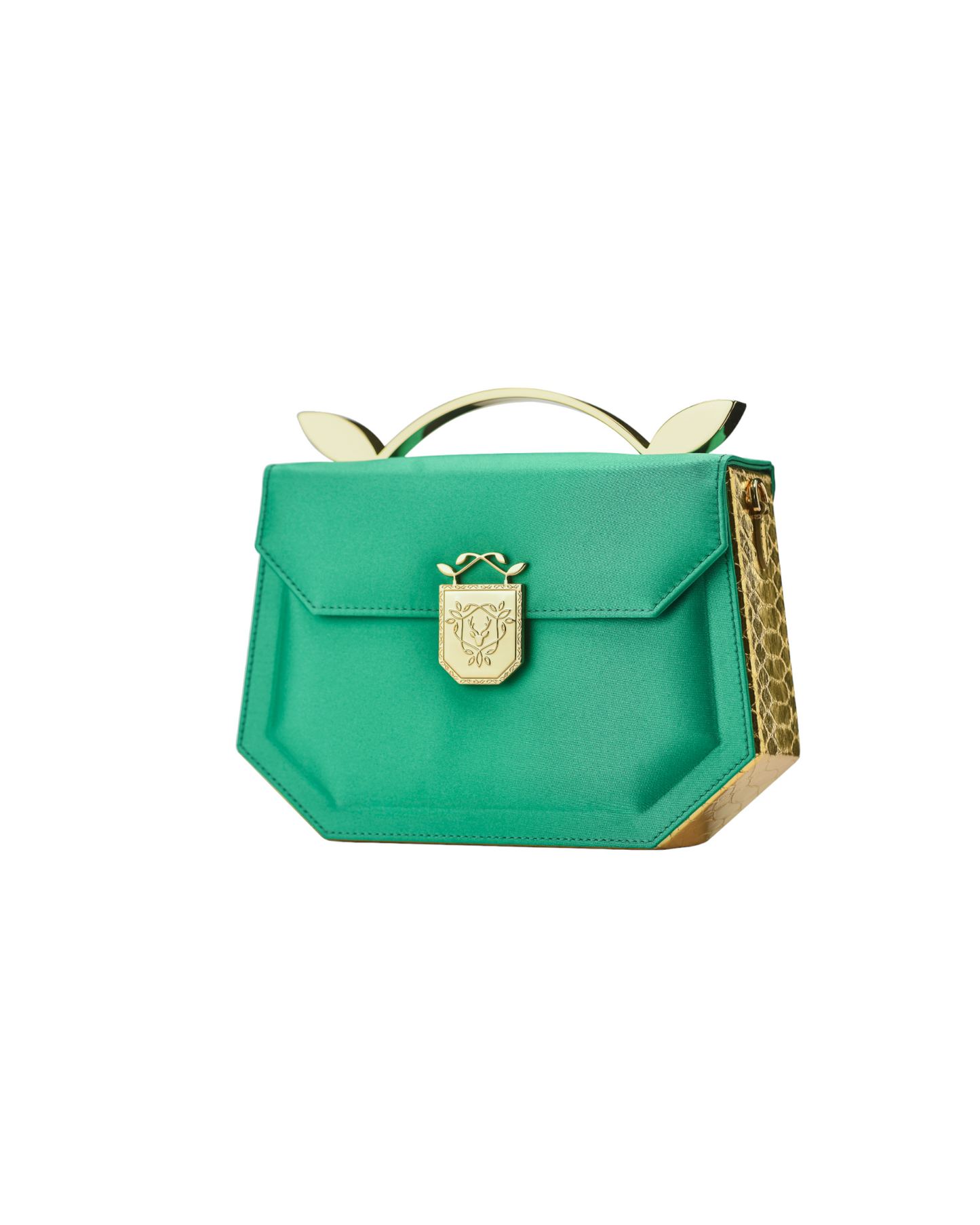 Rania Manasra Shoulder Satin Green Bag