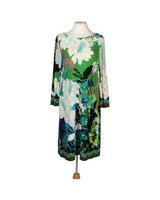 London Times Multicolor Printed Long Sleeve Midi Dress
