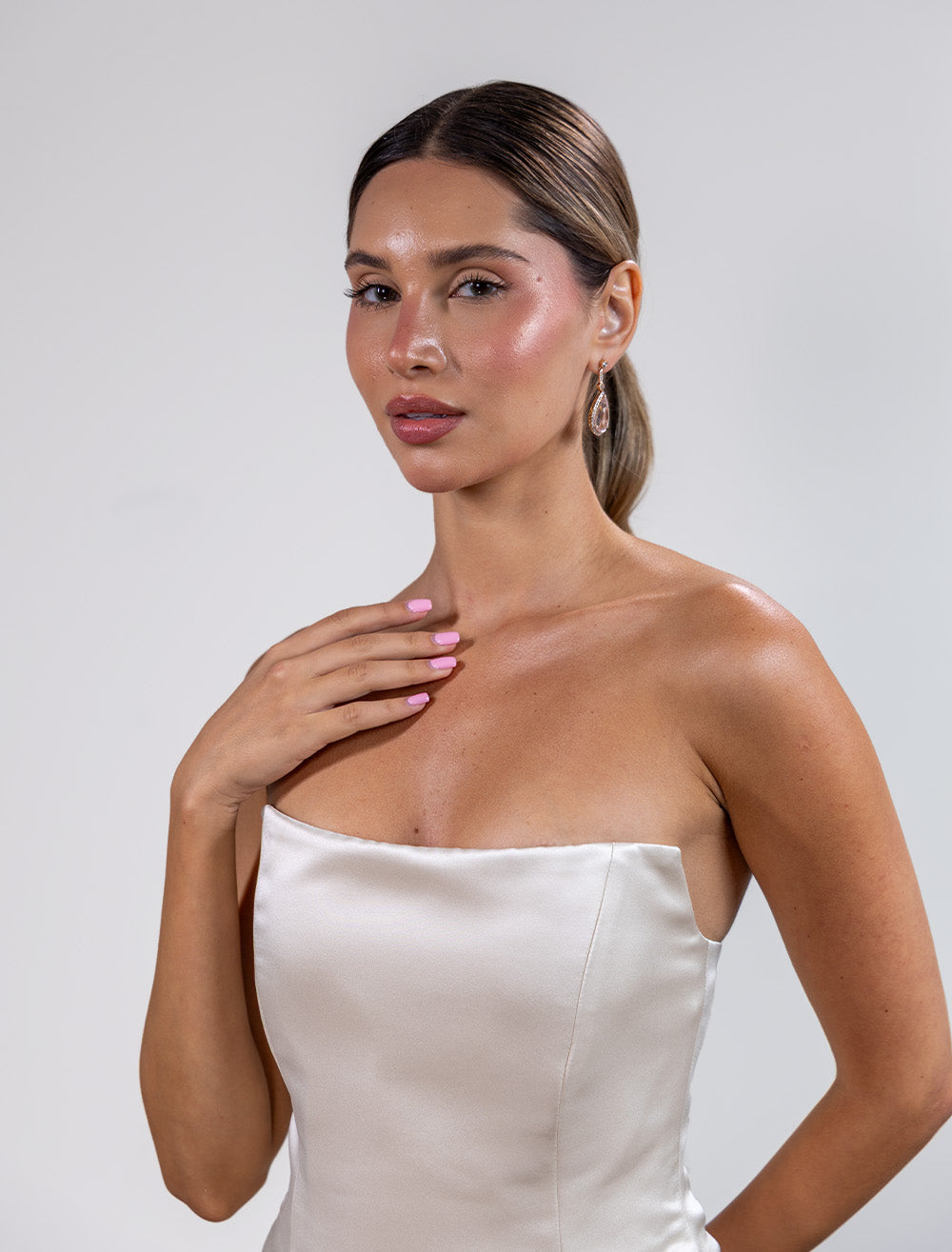 La Soleia Gown – Crepe Satin & Layered Chiffon