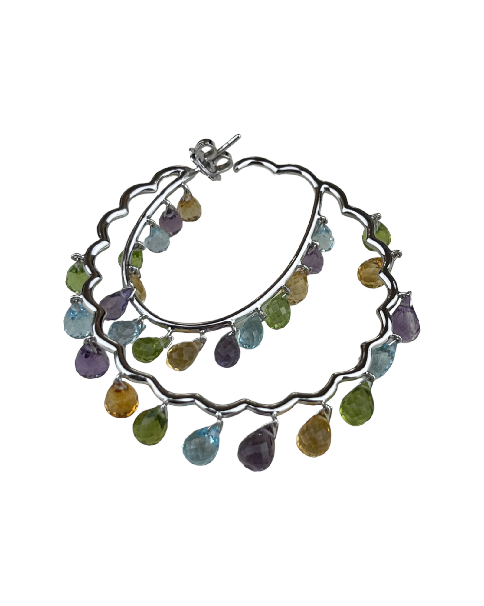 Gems & Diamonds Round Earrings