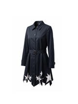 Viktor & Rolf Black Star-Hem Mini Coat Dress