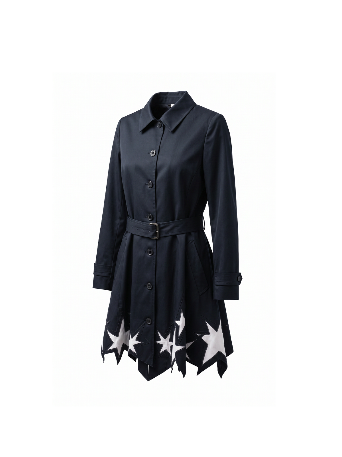 Viktor & Rolf Black Star-Hem Mini Coat Dress