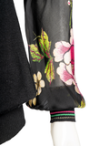 Roberto Cavalli Black Blouse with Floral Sleeves — detail 1
