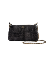 Chanel Black Textured Zip-Top Chain Shoulder Bag — full view