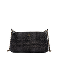 Chanel Black Textured Zip-Top Chain Shoulder Bag — detail 1