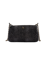 Chanel Black Textured Zip-Top Chain Shoulder Bag — detail 1