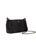 Chanel Black Textured Zip-Top Chain Shoulder Bag — detail 2