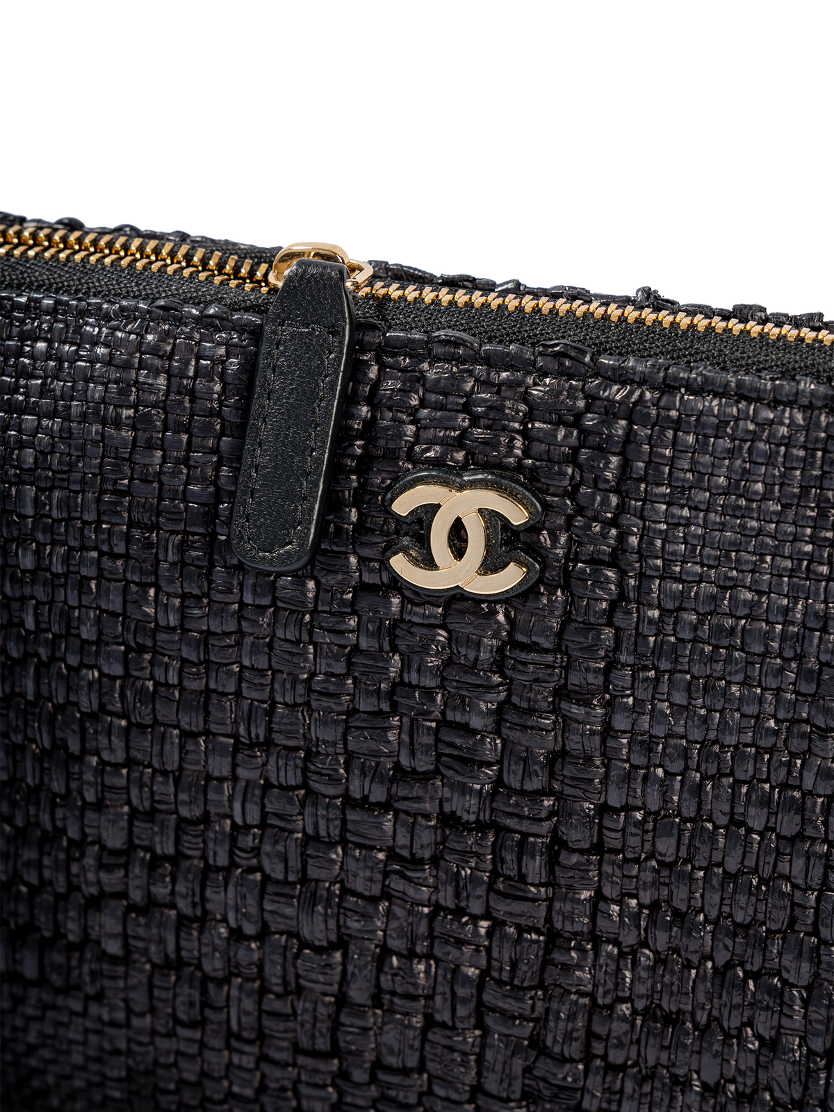 Chanel Black Textured Zip-Top Chain Shoulder Bag — detail 5