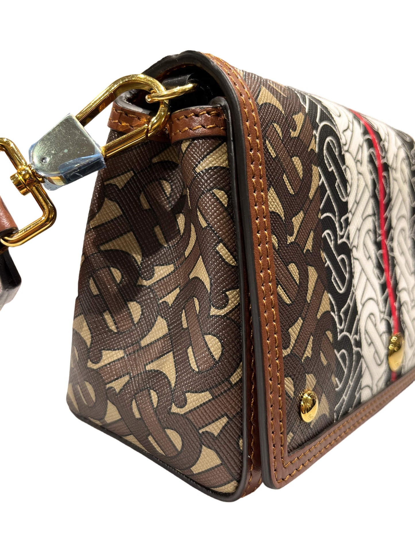 Burberry Brown TB Monogram Coated Canvas and Leather Hackberry Crossbody Bag