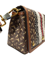 Burberry Brown TB Monogram Coated Canvas and Leather Hackberry Crossbody Bag