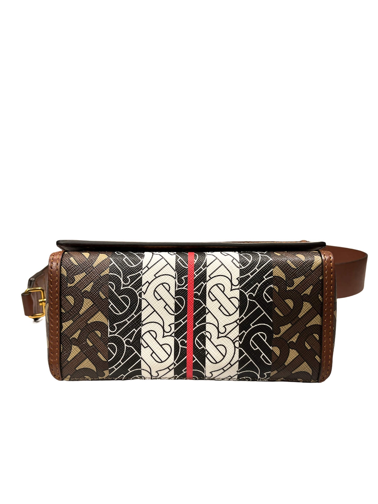 Burberry Brown TB Monogram Coated Canvas and Leather Hackberry Crossbody Bag