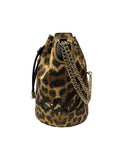 Christian Louboutin “Marie Jane” Leopard/Lurex Bucket Bag