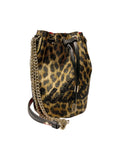 Christian Louboutin “Marie Jane” Leopard/Lurex Bucket Bag