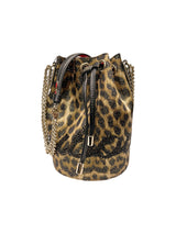Christian Louboutin “Marie Jane” Leopard/Lurex Bucket Bag