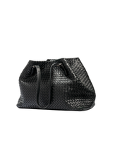 Bottega Veneta black woven tote — full view