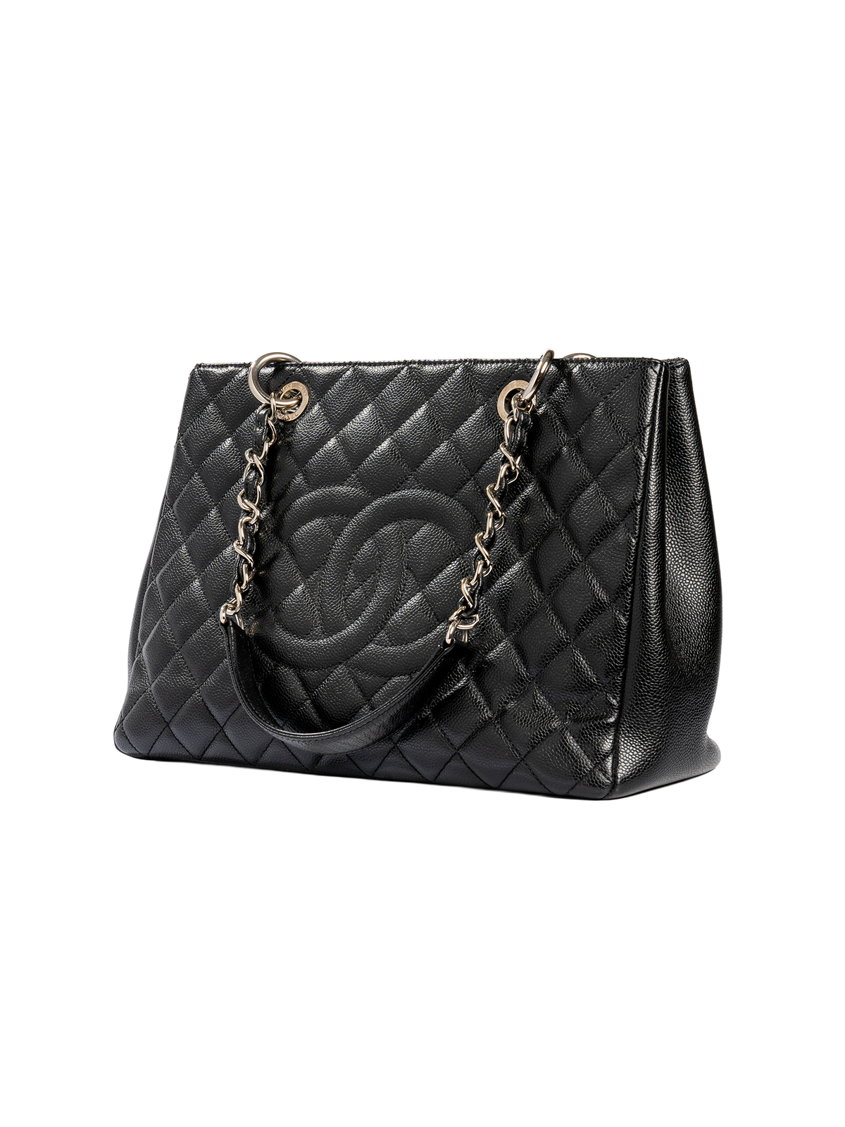Chanel Black Quilted Zip-Top Chain Shoulder Bag — full view