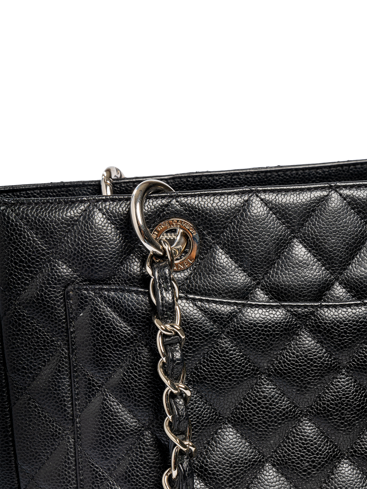 Chanel Black Quilted Zip-Top Chain Shoulder Bag — detail 5