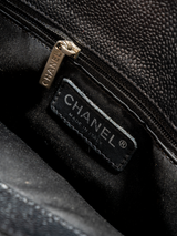 Chanel Black Quilted Zip-Top Chain Shoulder Bag — detail 6