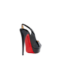 Christian Louboutin Black Platform Peep-Toe Slingback Heels — detail 2