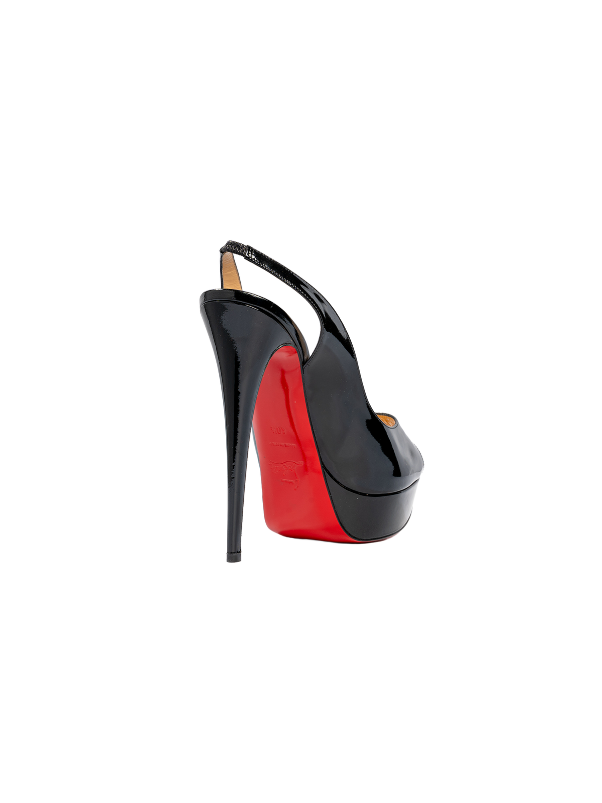 Christian Louboutin Black Platform Peep-Toe Slingback Heels — detail 2