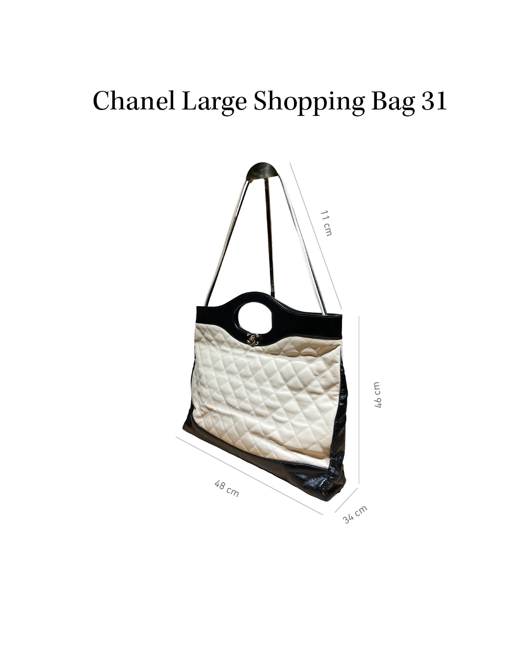Chanel Large Shopping Bag 31 — measurements diagram