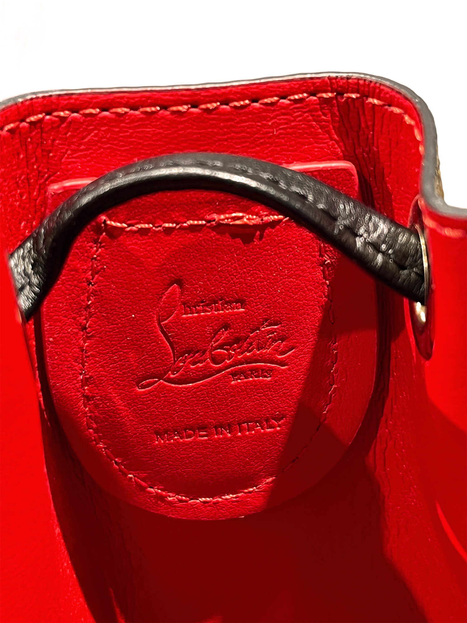 Christian Louboutin “Marie Jane” Leopard/Lurex Bucket Bag