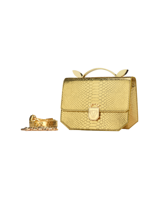 Rania Manasra Gold Opulent Shoulder Bag