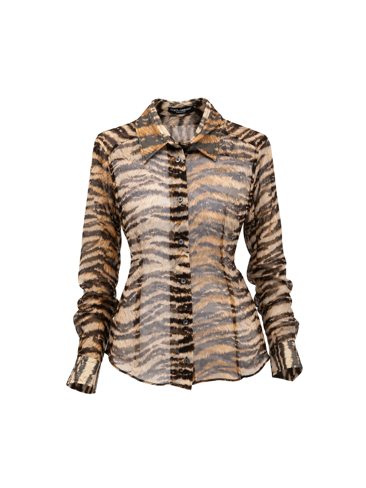 Dolce & Gabbana Tiger Print Chiffon Blouse