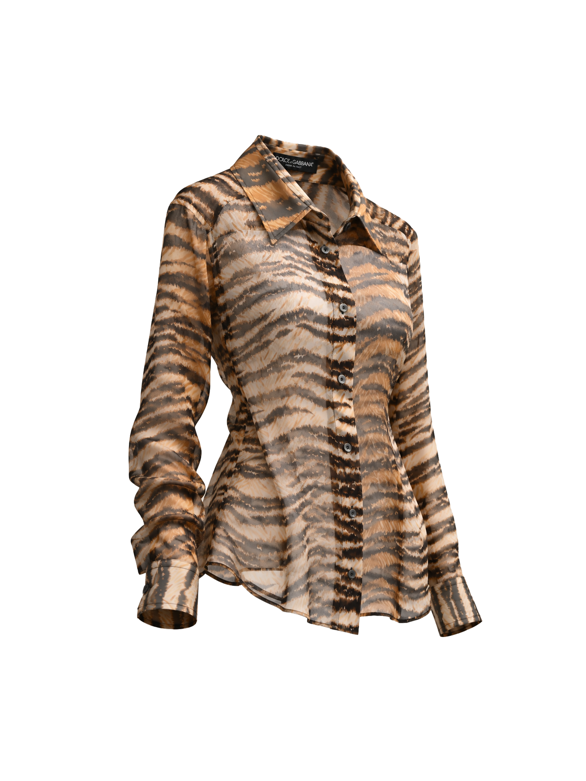 Dolce & Gabbana Tiger Print Chiffon Blouse