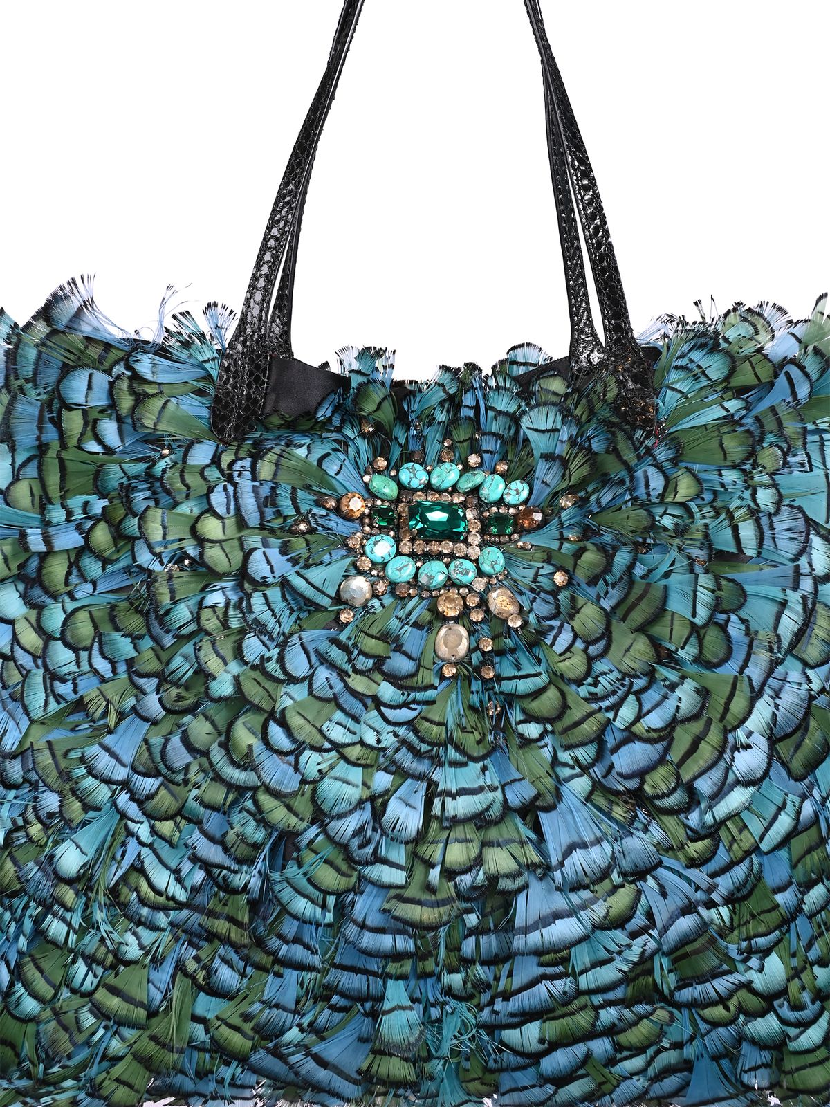 Valentino Peacock Feather Shoulder Bag