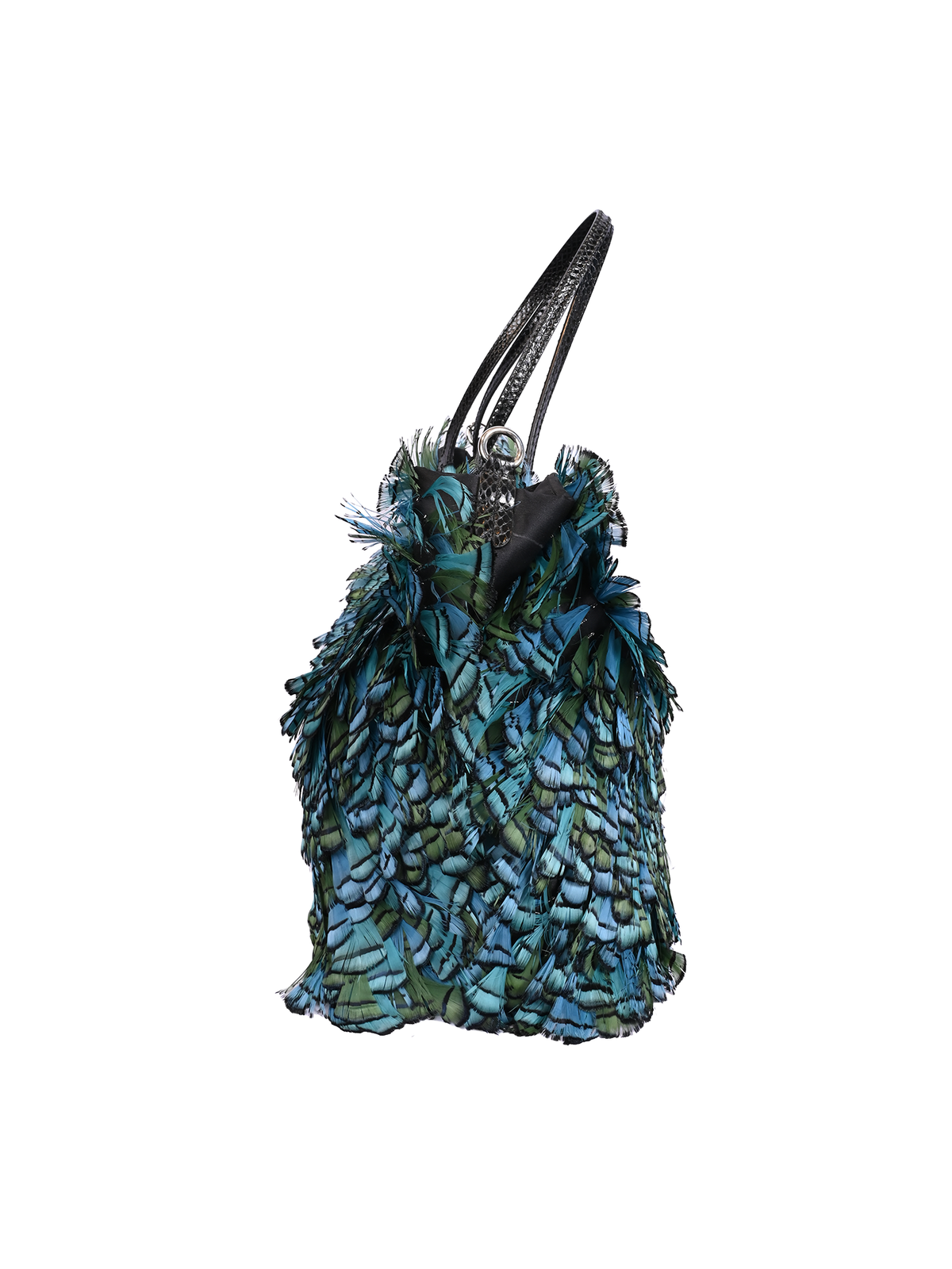 Valentino Peacock Feather Shoulder Bag
