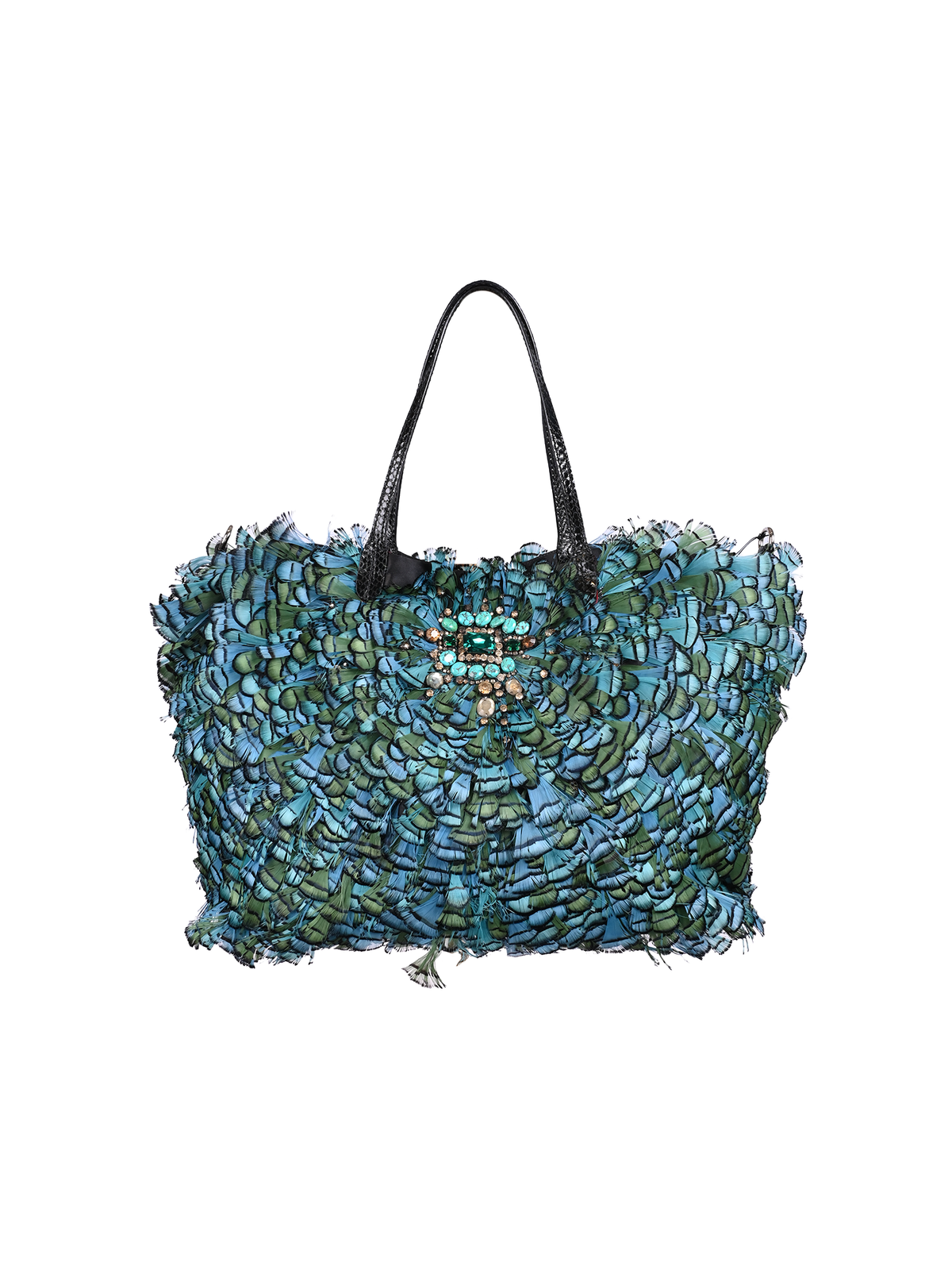 Valentino Peacock Feather Shoulder Bag