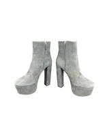 Prada Gray Suede Platform Ankle Boots