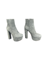 Prada Gray Suede Platform Ankle Boots