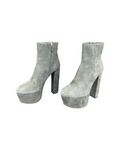 Prada Gray Suede Platform Ankle Boots