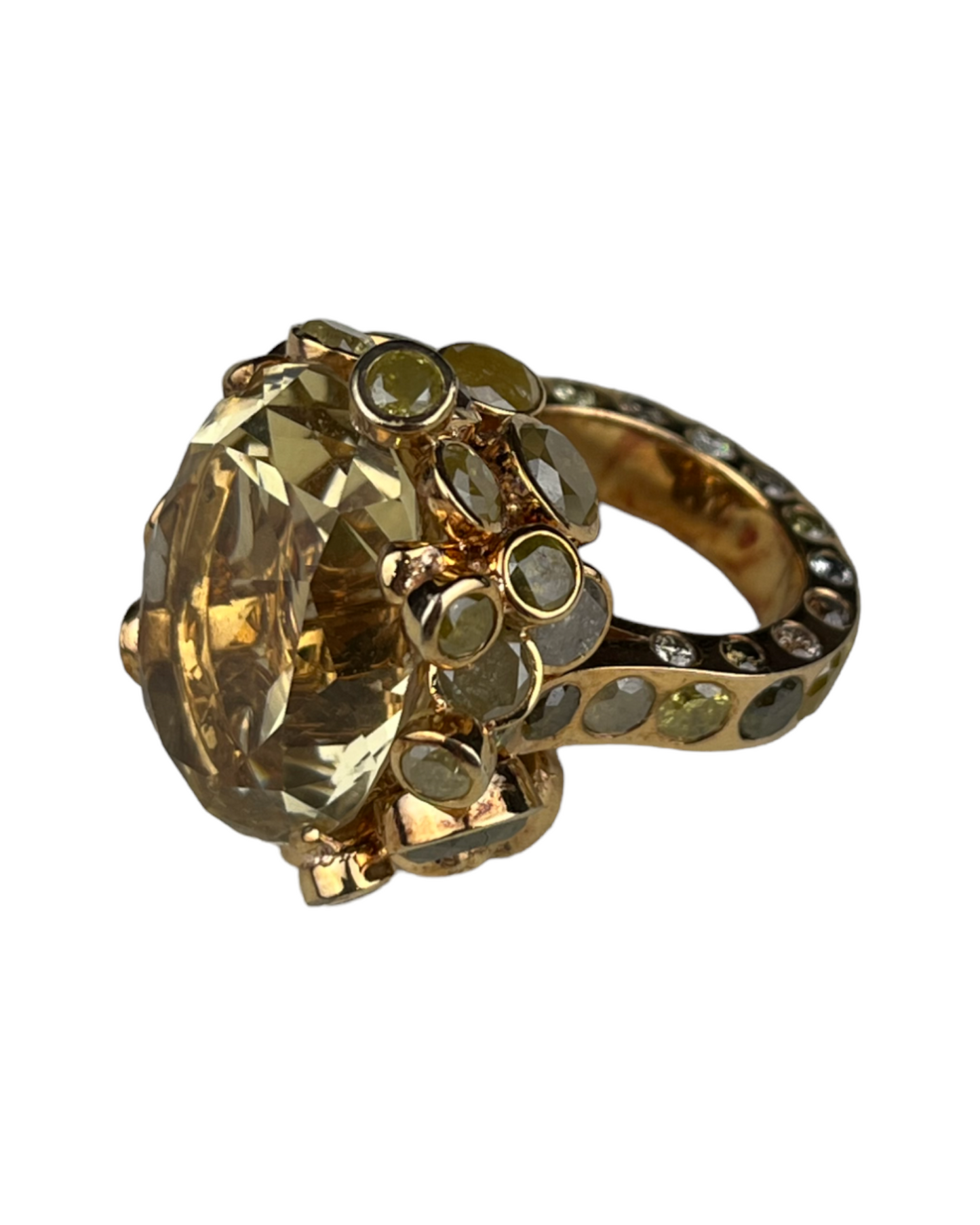 Namazte Majestic Ring with Diamonds and Topaz