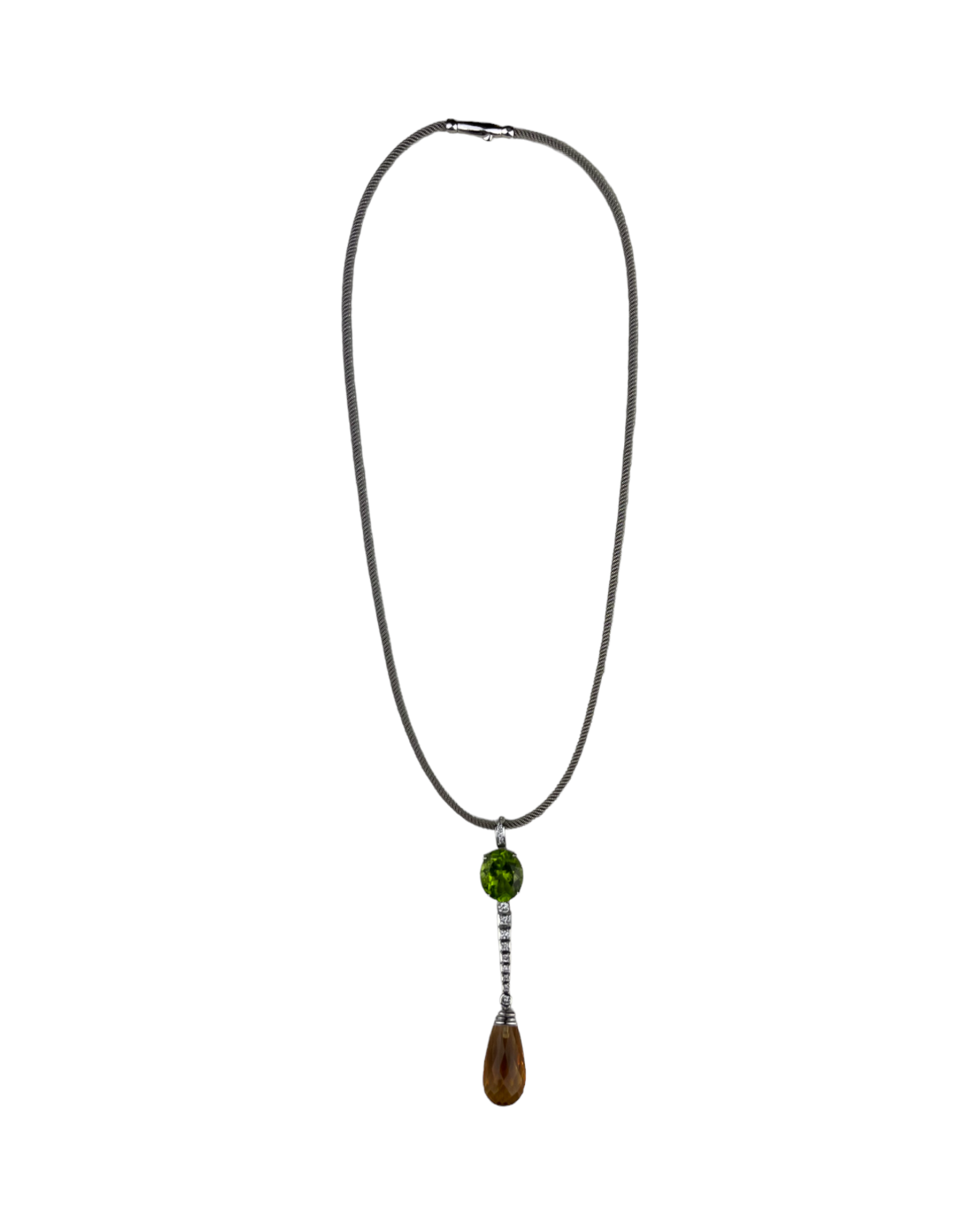 Green and Yellow Gem Gold Necklace