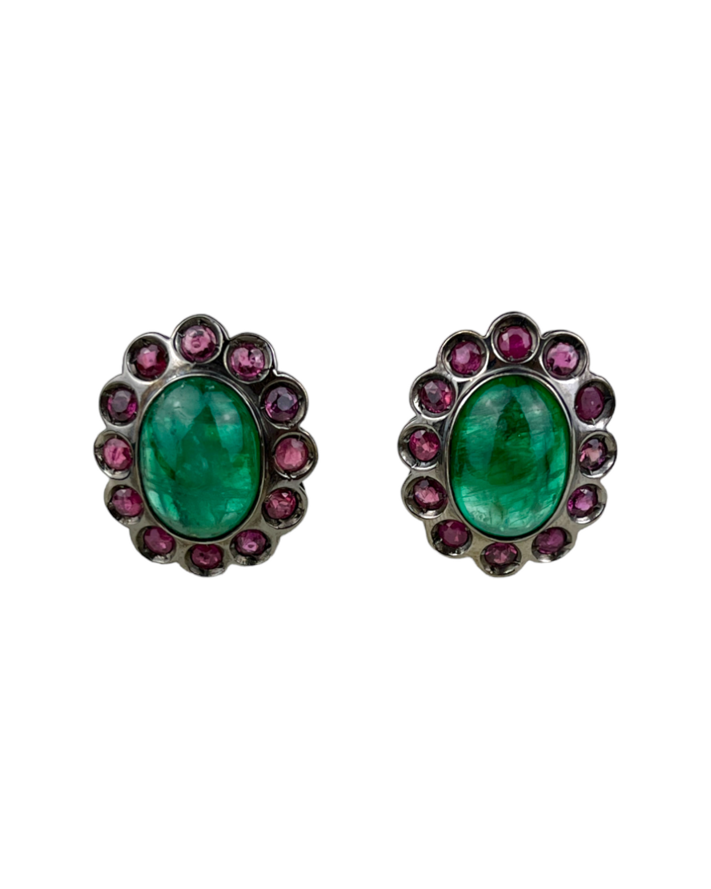 Namazte Maharaja Earrings with Emerald and Ruby