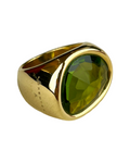 Luxenter Golden Ring with Green Stone