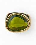 Luxenter Golden Ring with Green Stone