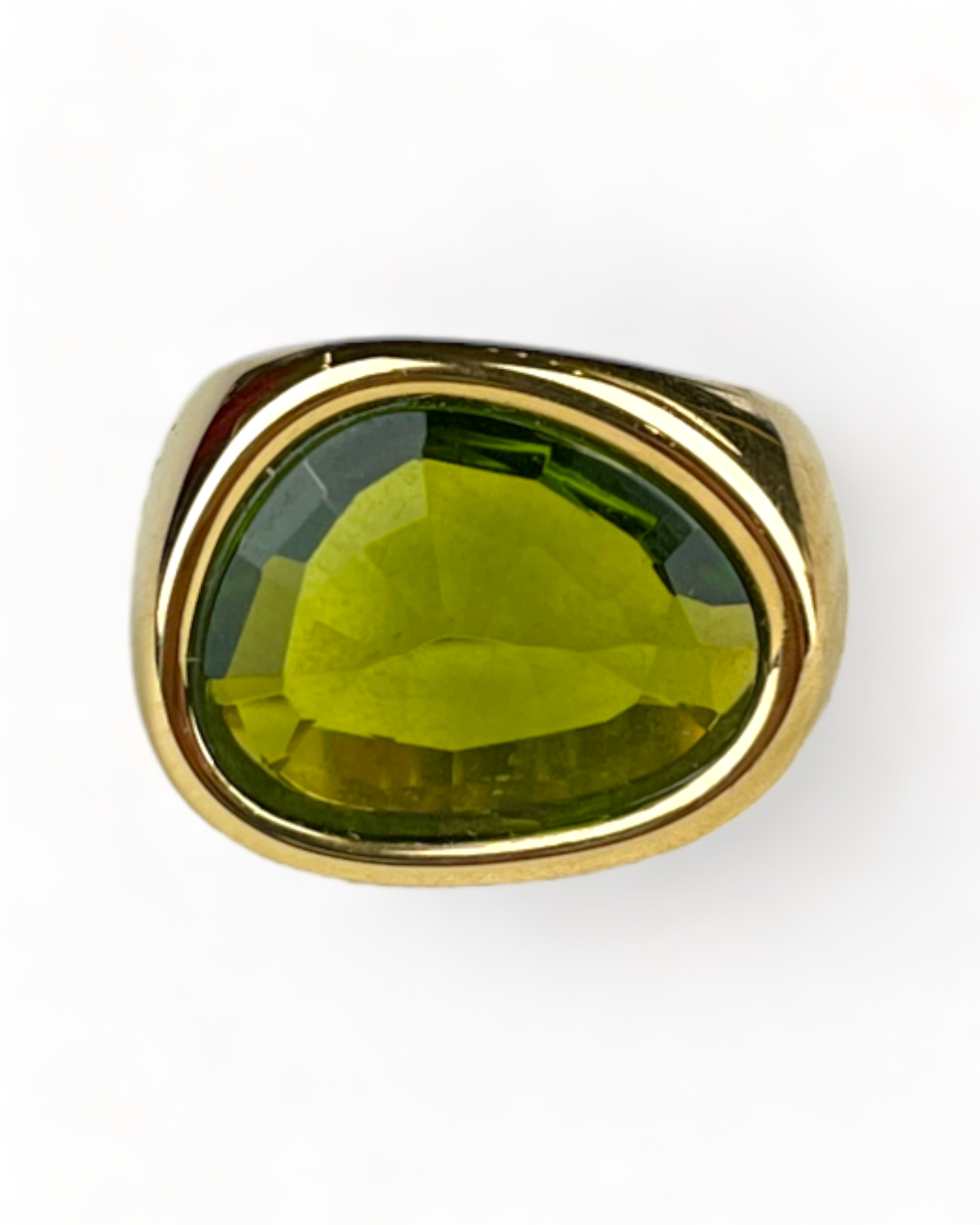 Luxenter Golden Ring with Green Stone